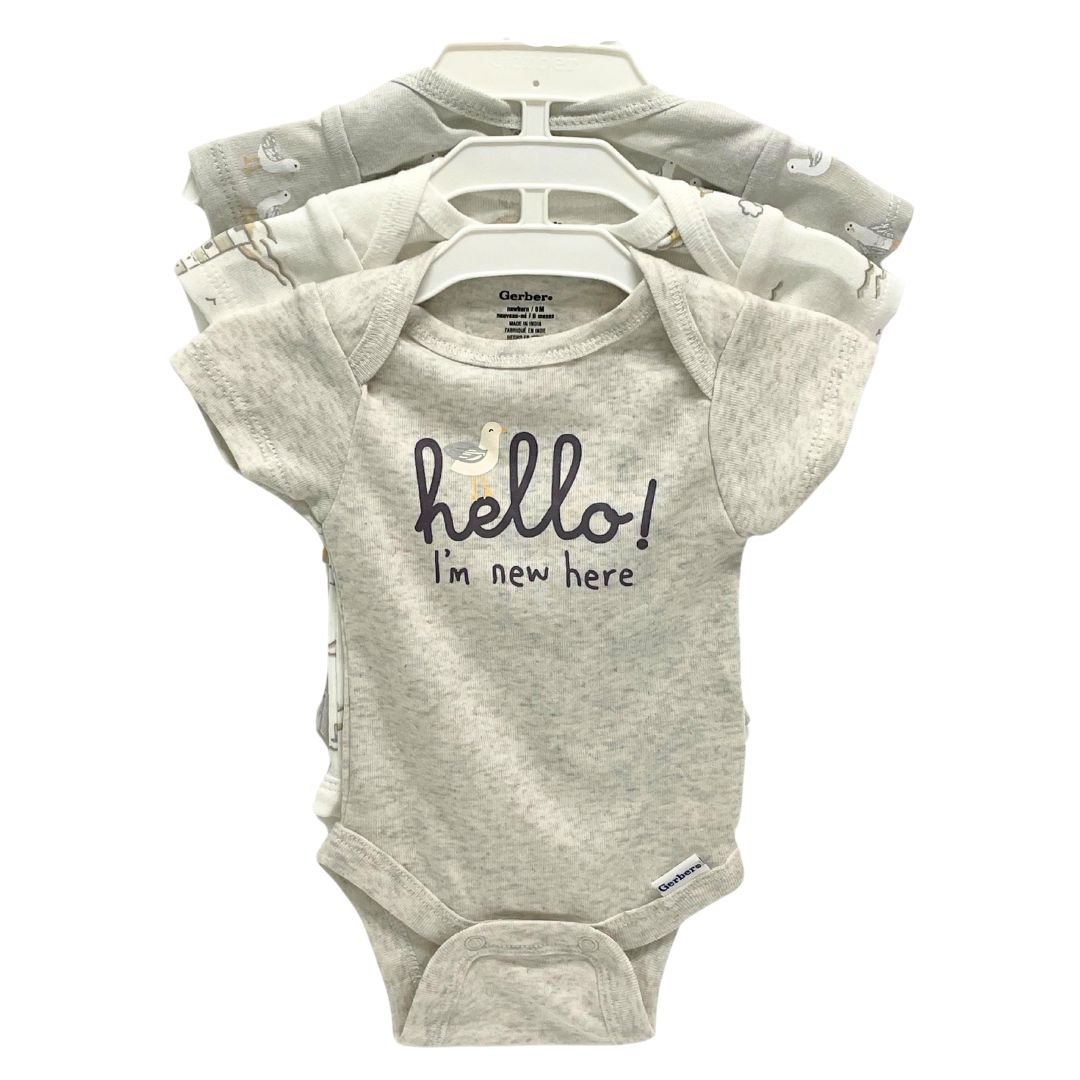GB 3PK SHORT SLV ONESIES