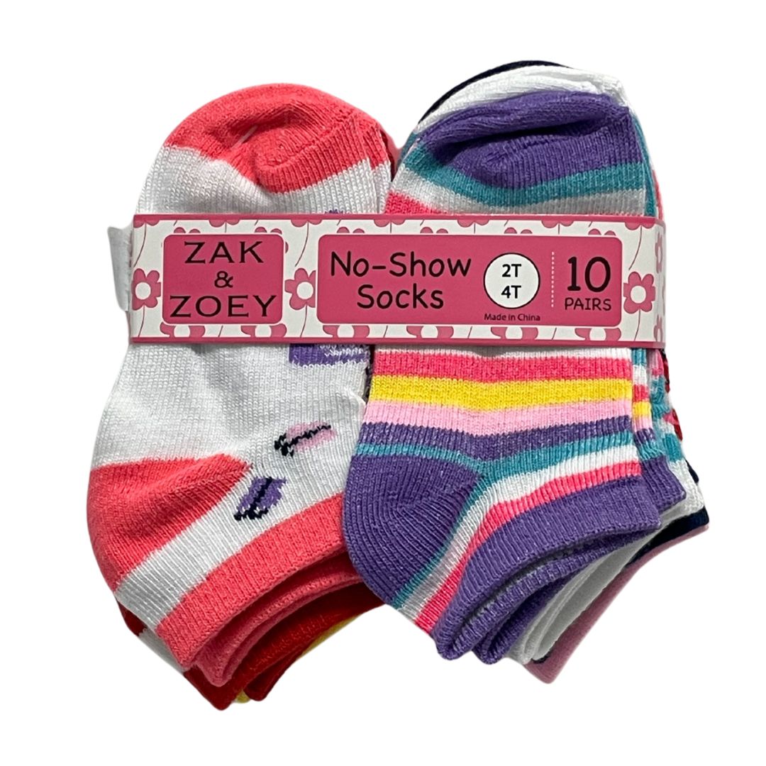 10pk Girls Socks 2T-4T