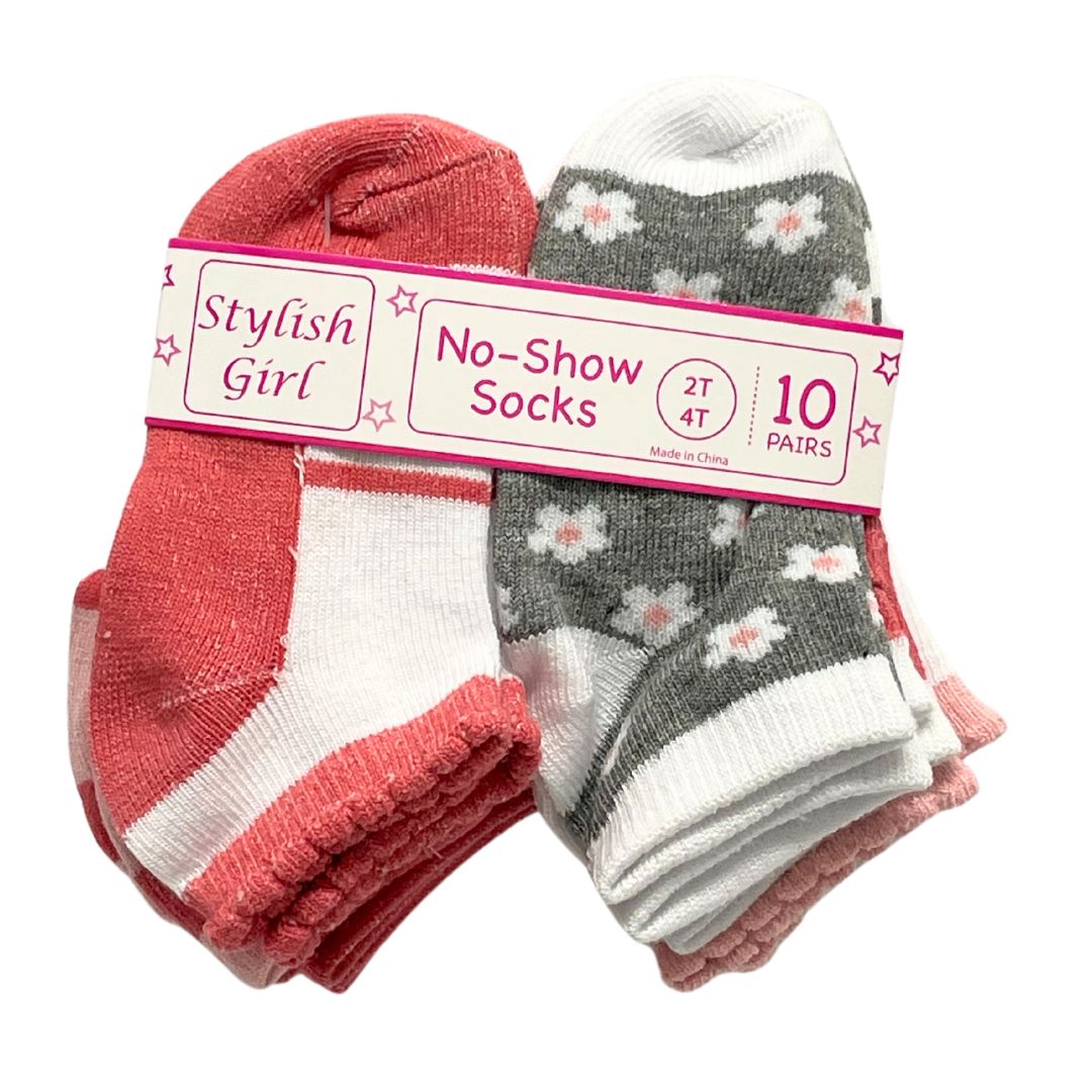 10pk Girls Socks 2T-4T