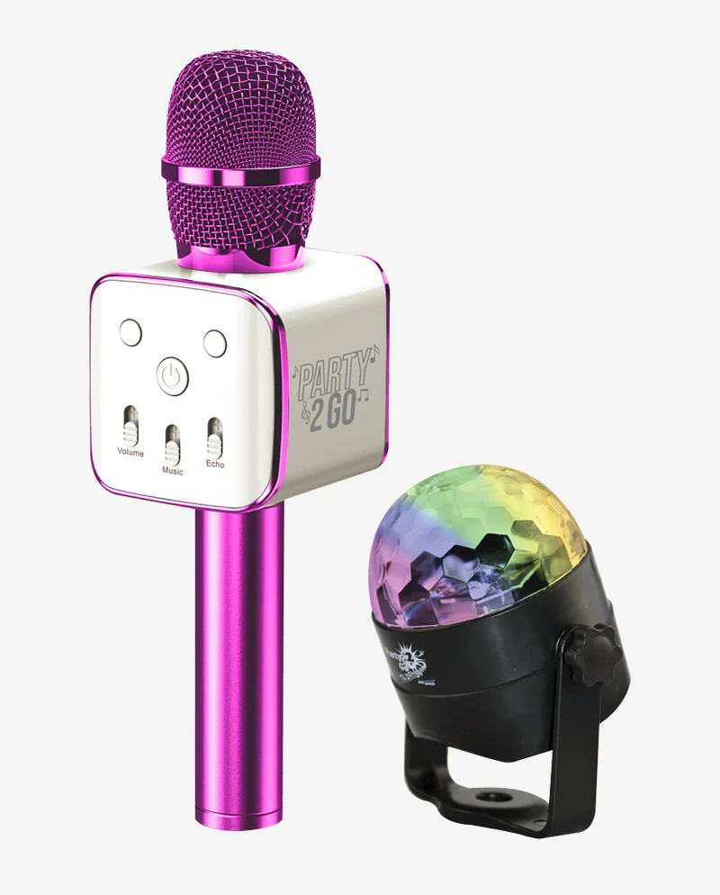 MIC AND DISCO BALL COMBO PINK