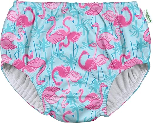 Aqua Palm Flamingos Swim Diaper