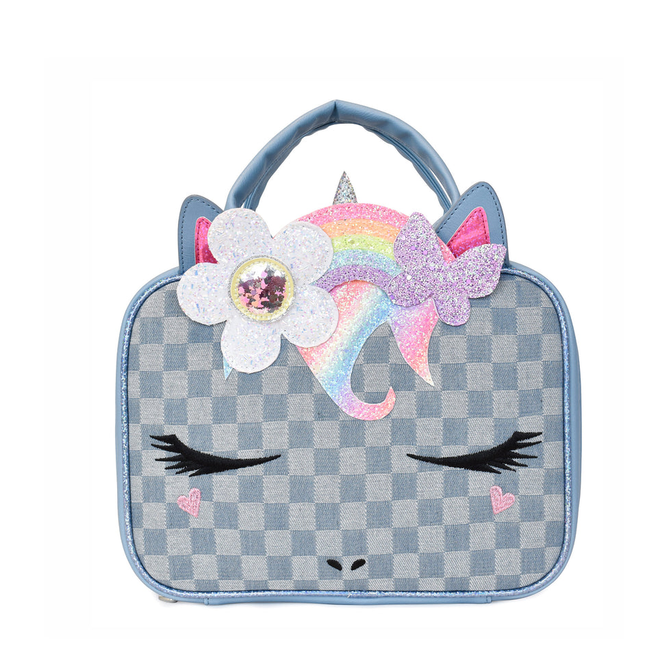Gwen Denim Checker Lunchbag