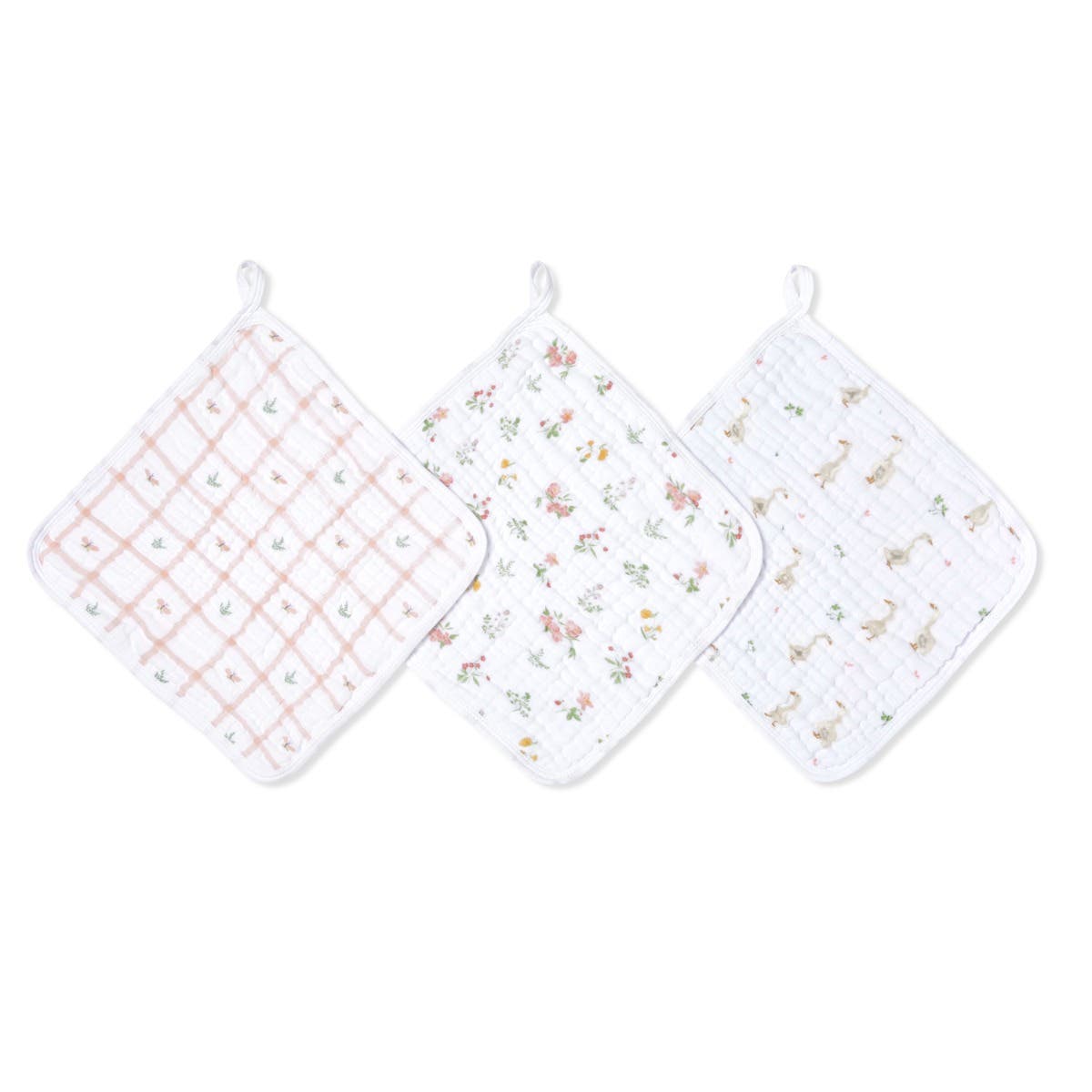 COUNTRY FLORAL 3PK WASHCLOTHS