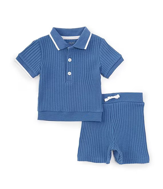 Blue 2Pc Short Set-Blue