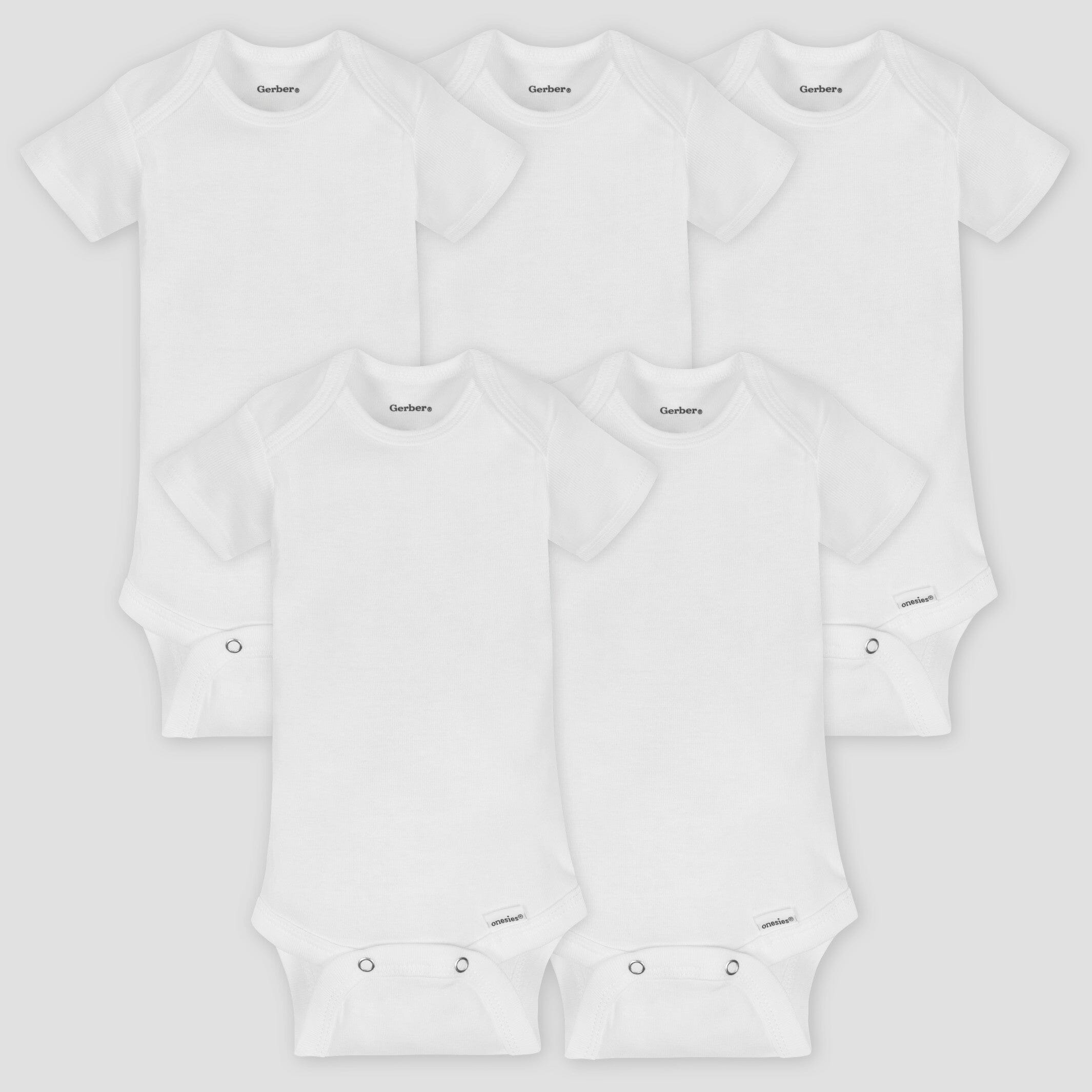 5PK HANGING ONESIE WHITE 6-9M
