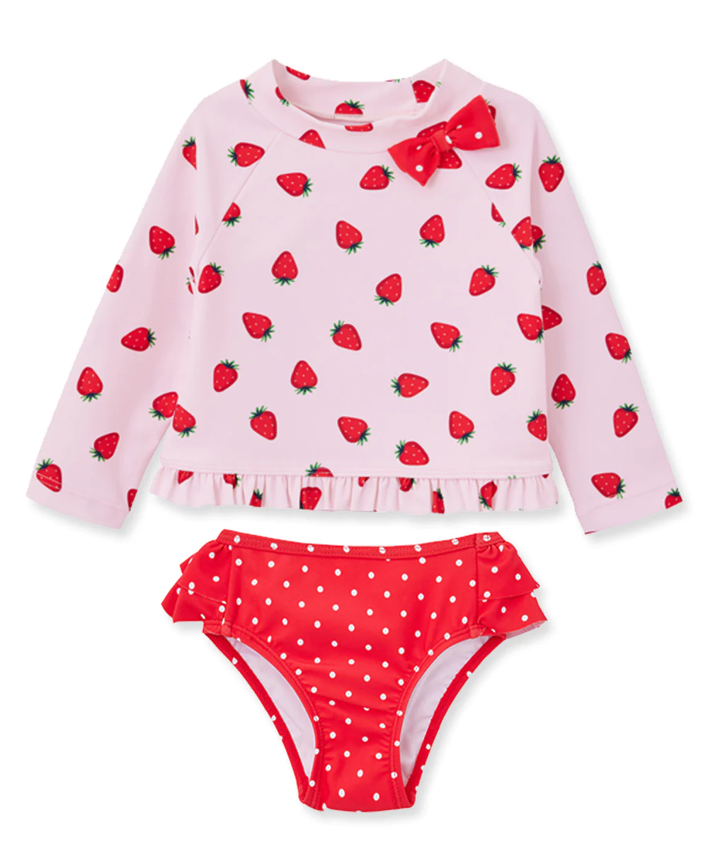 Strawberry 2Pc LS Rashguard Pink
