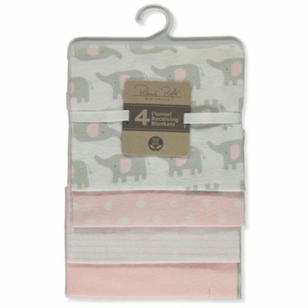 Elephant 4pk Flannel Blankets