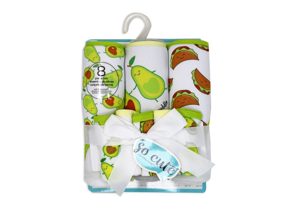 8 PC HOODED TOWEL SET- AVOCADO