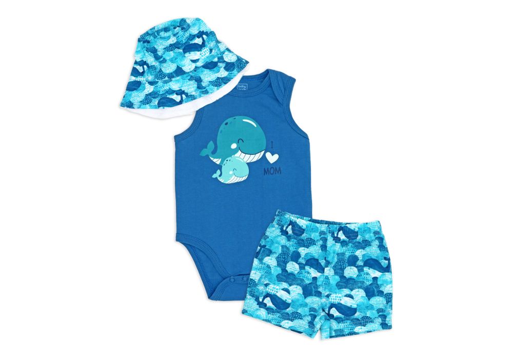 Whale 3pc Sunhat Set