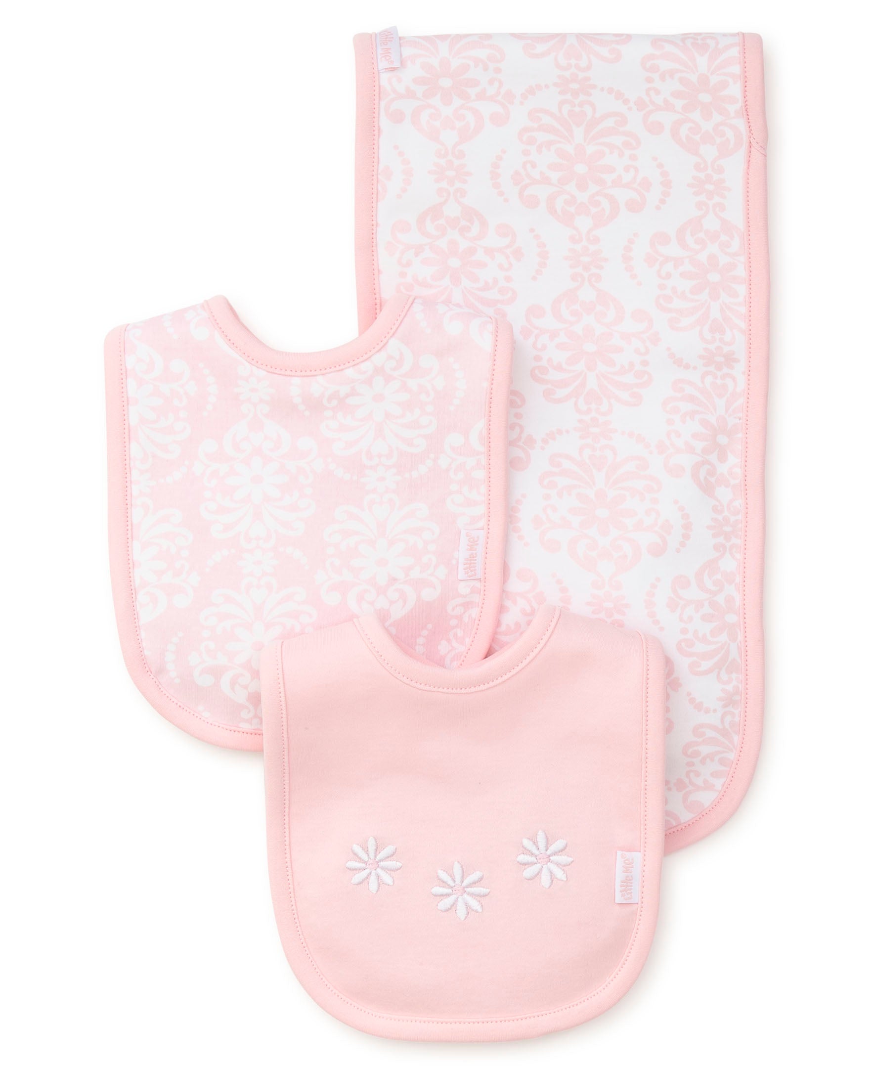 DAMASK SCROLL BIB & BURP