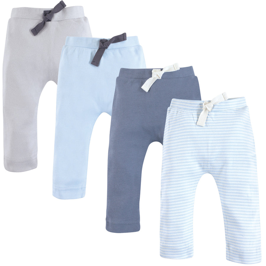 ORGANIC 4PK PANTS BLUE 9-12M