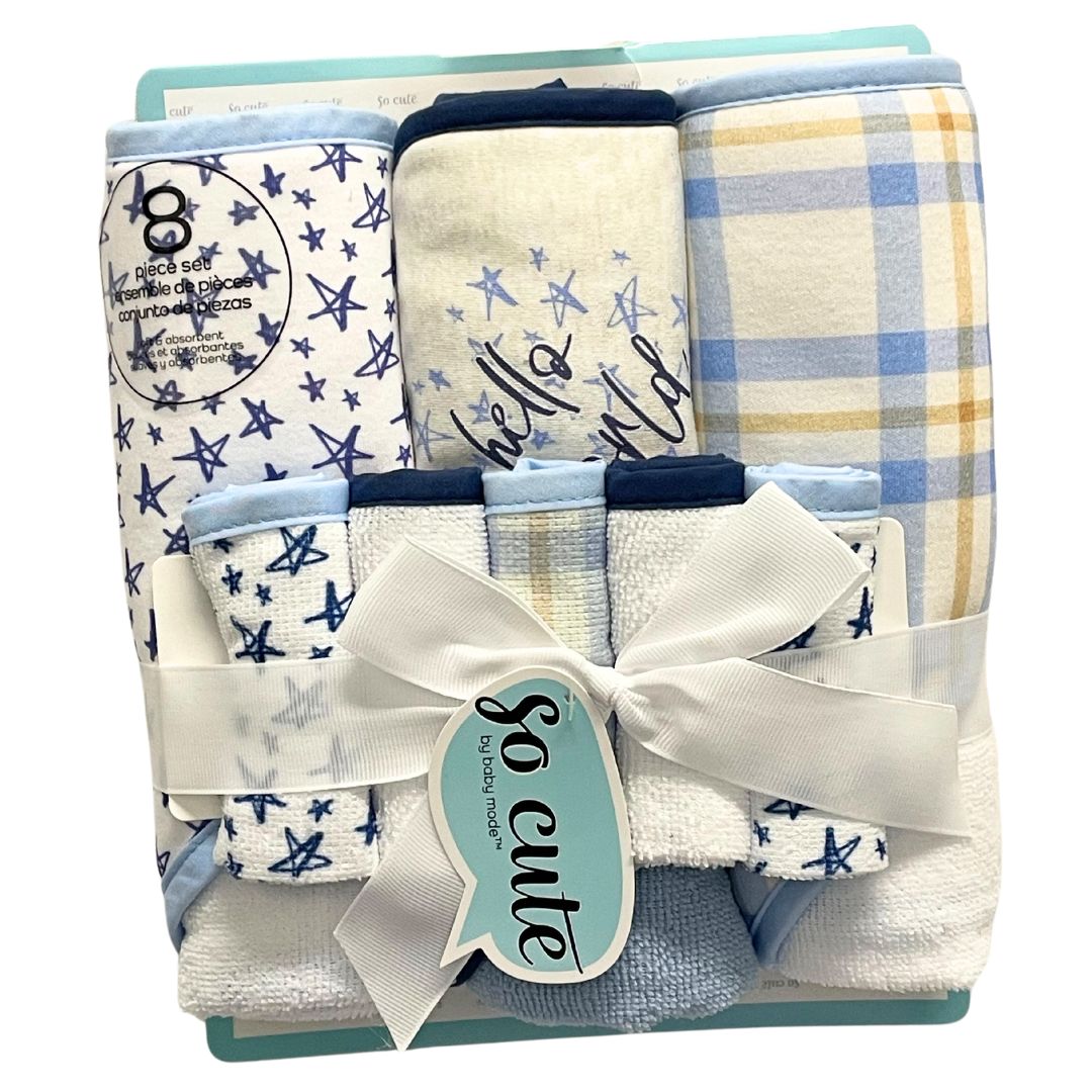 8 PC TOWEL SET- HELLO WORLD