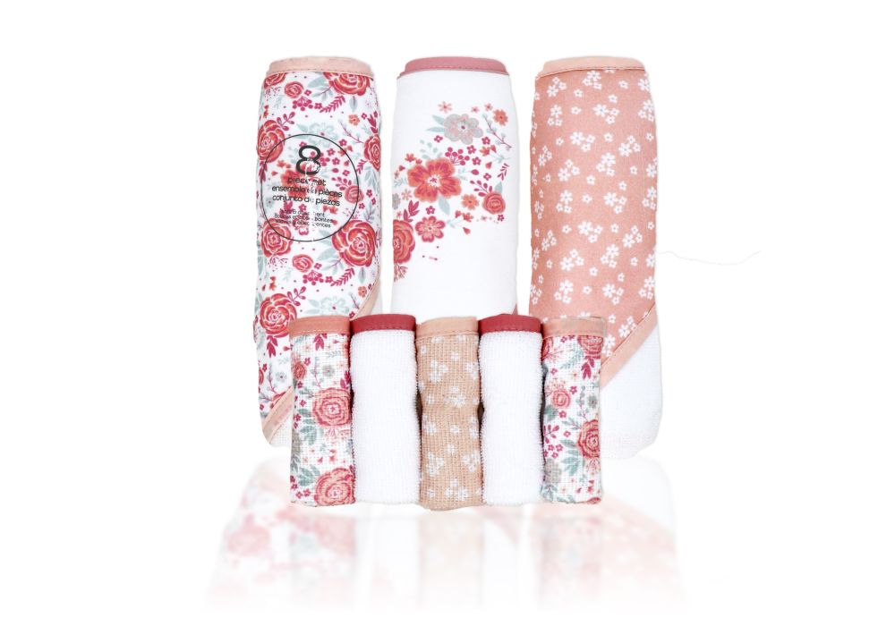 8 PC TOWEL SET- FLORAL BOUQUET