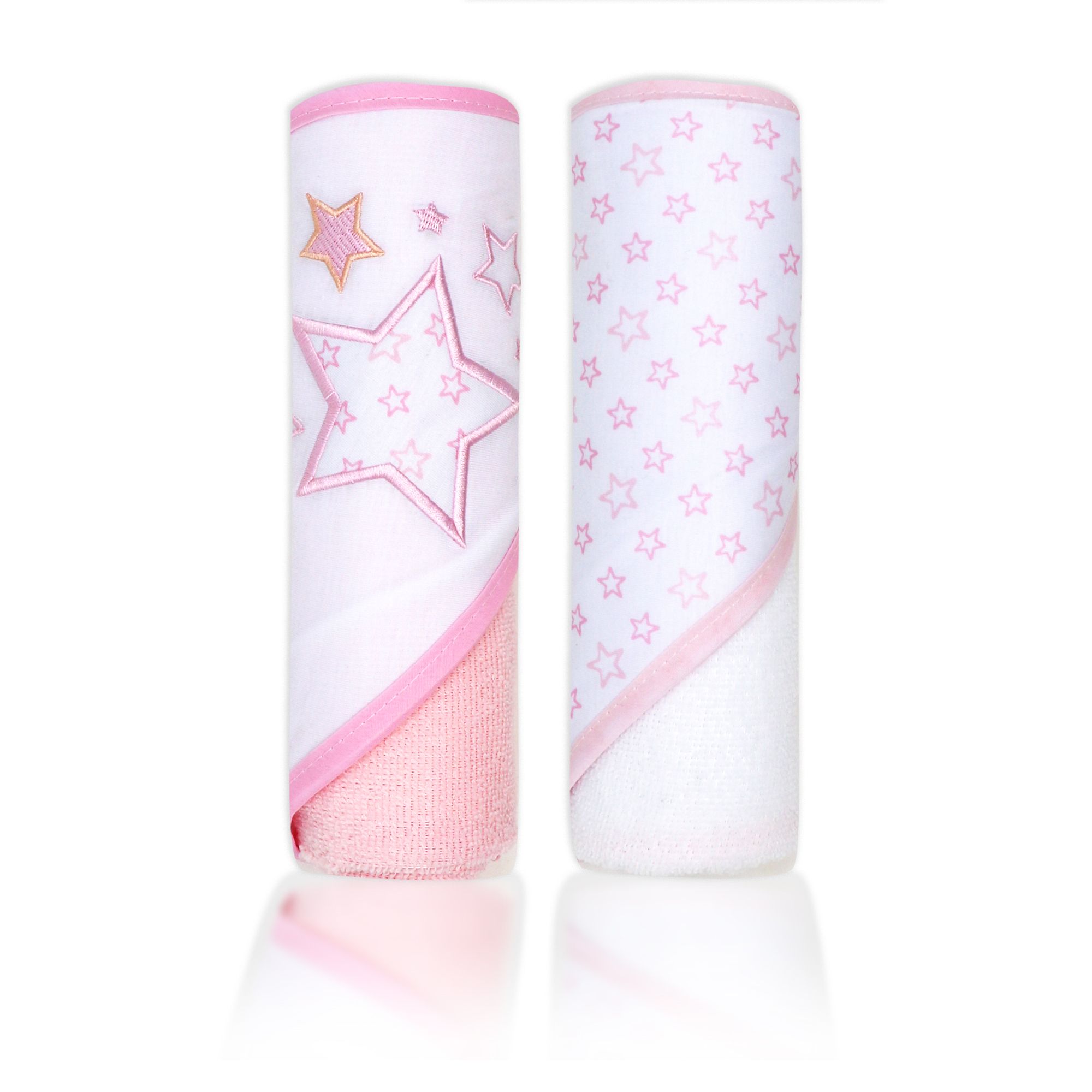 2 PACK HOODED TOWEL- PINK