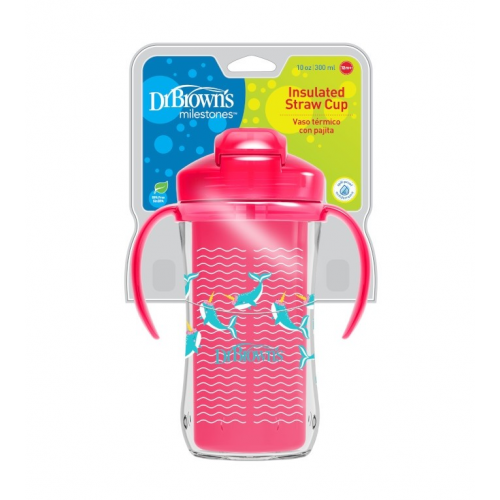 10 oz Insulated Straw Cup  Pink