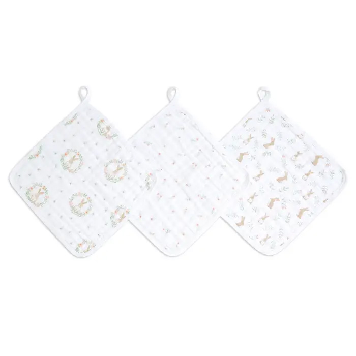 BLUSHING BUNNIES 3PK WASHCLOTHS