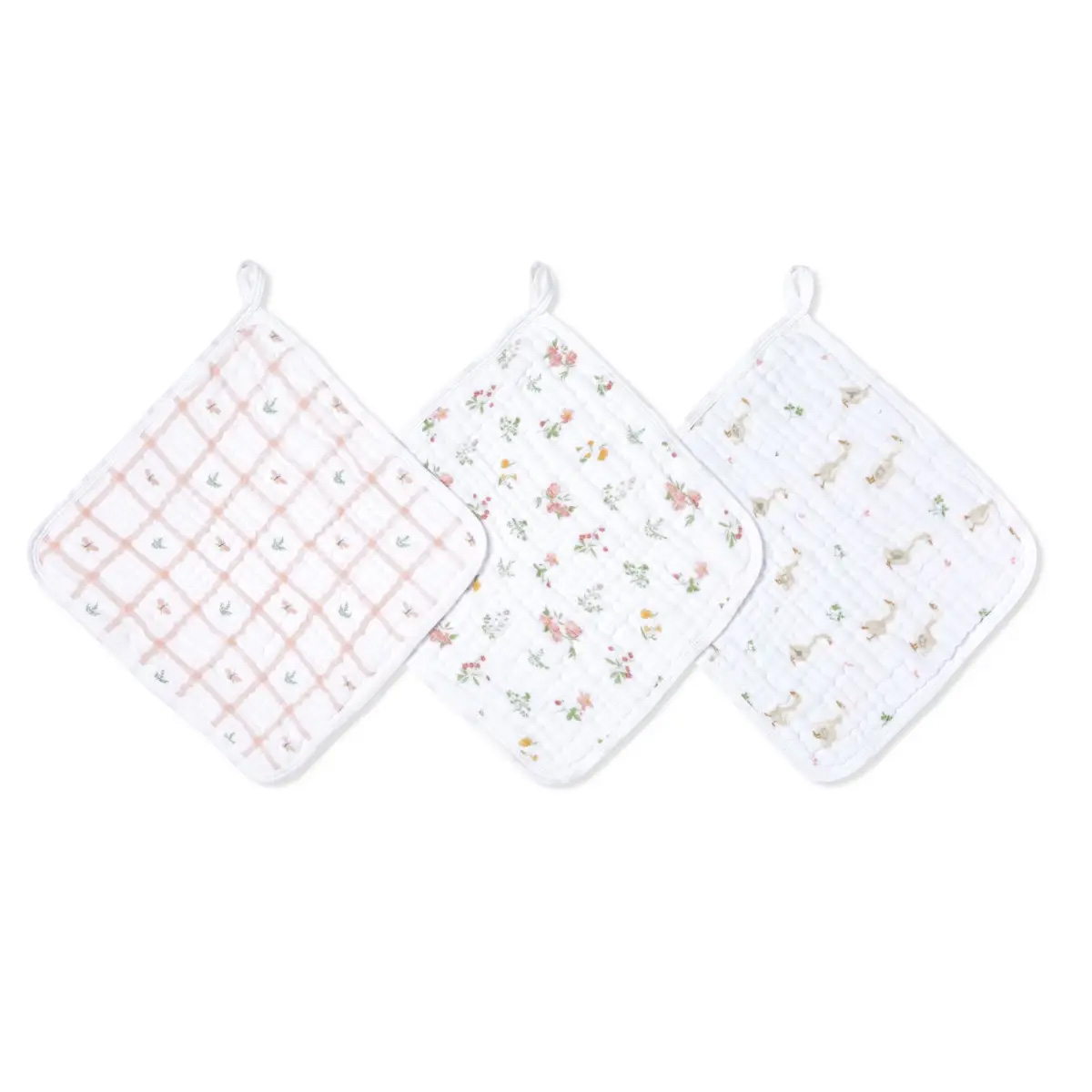 COUNTRY FLORAL 3PK WASHCLOTHS