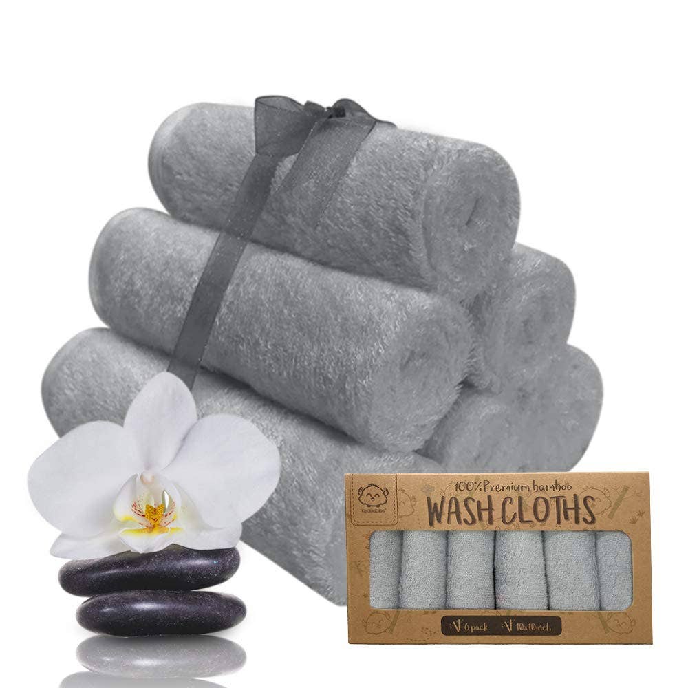 KeaBabies Washcloths Cool Gray