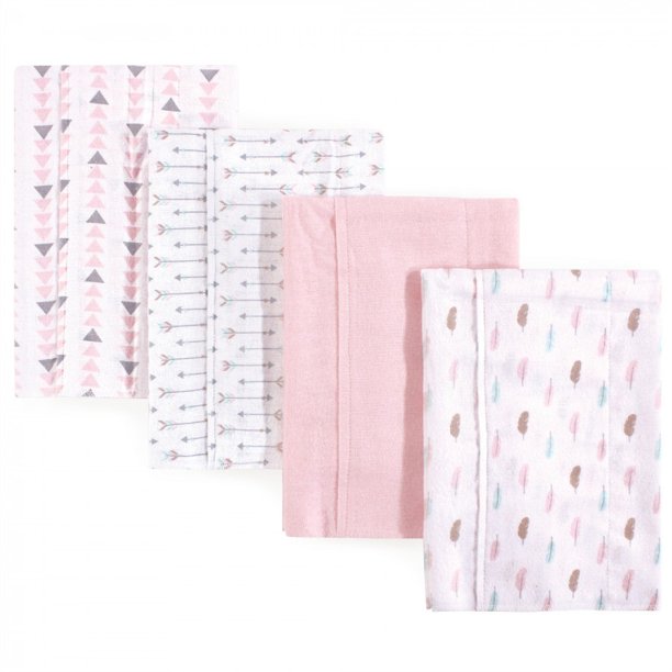 Flannel Burp Cloths 4pk - Girl