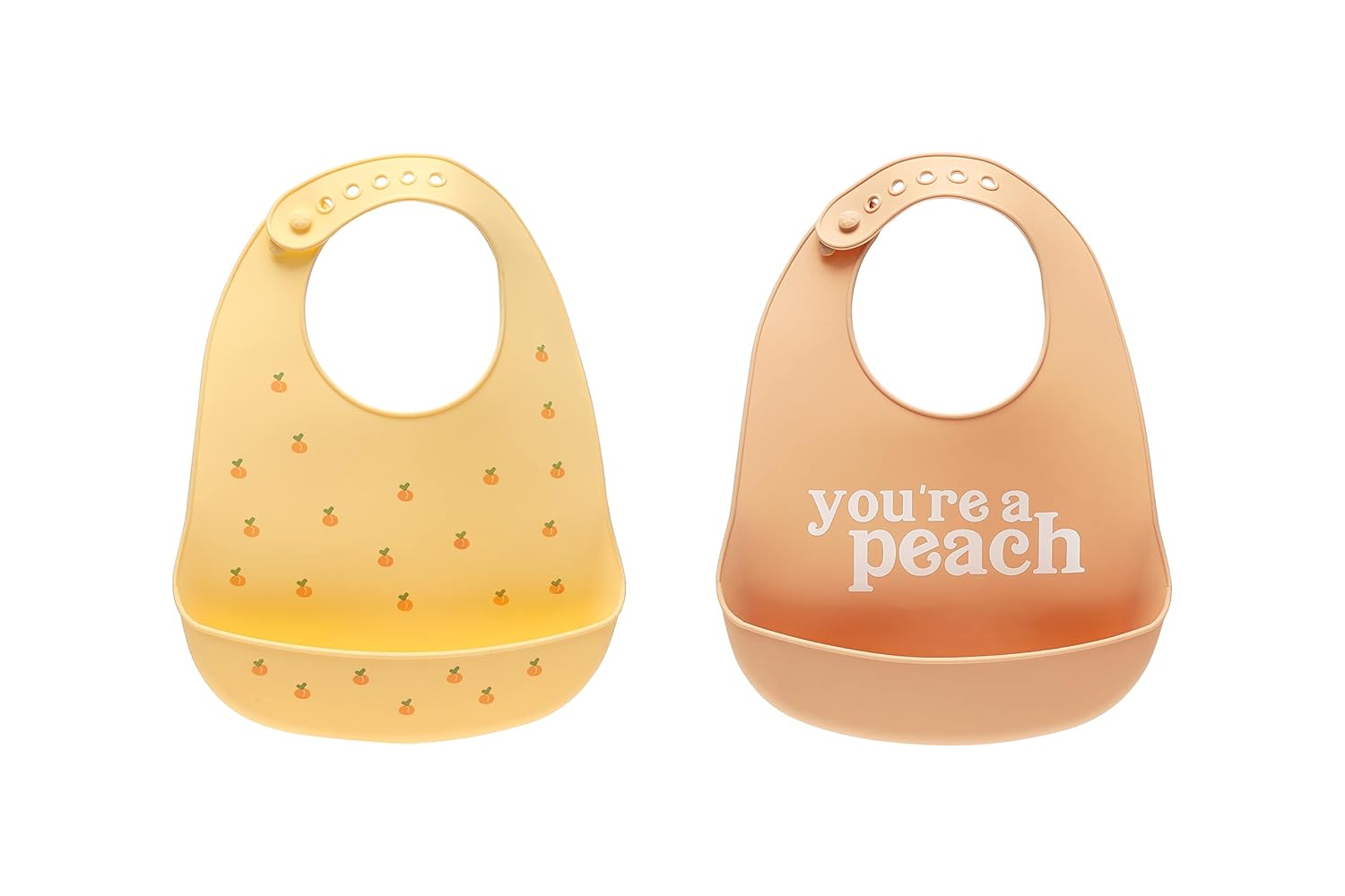 Silicone Bib 2PK, You're a Peach