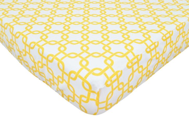 Yellow Link Crib Sheet