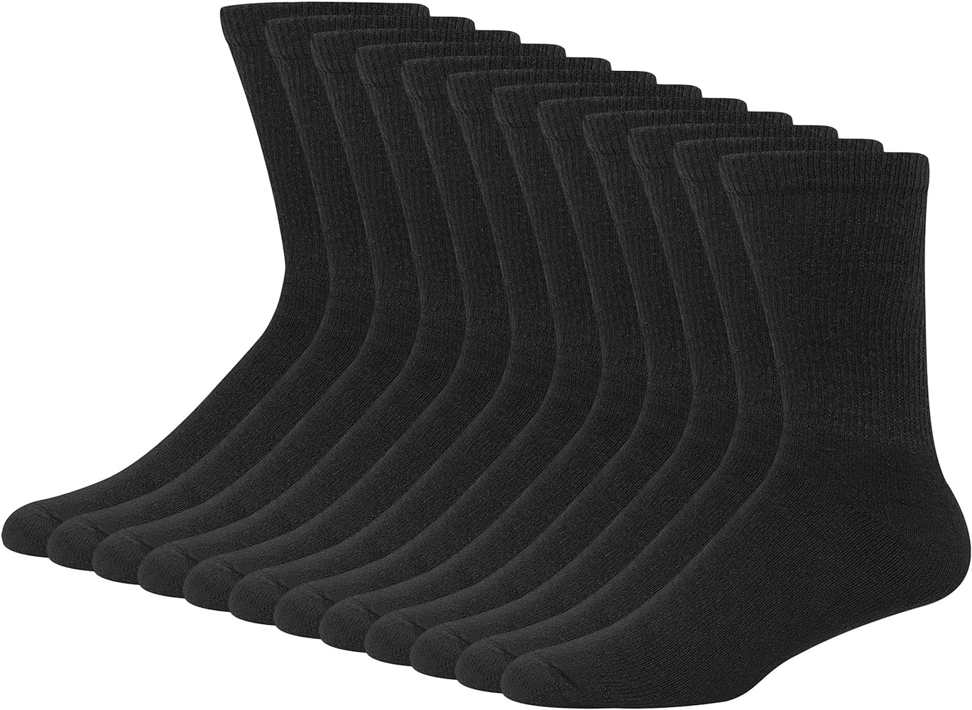HANES 12PK SOCKS BLACK