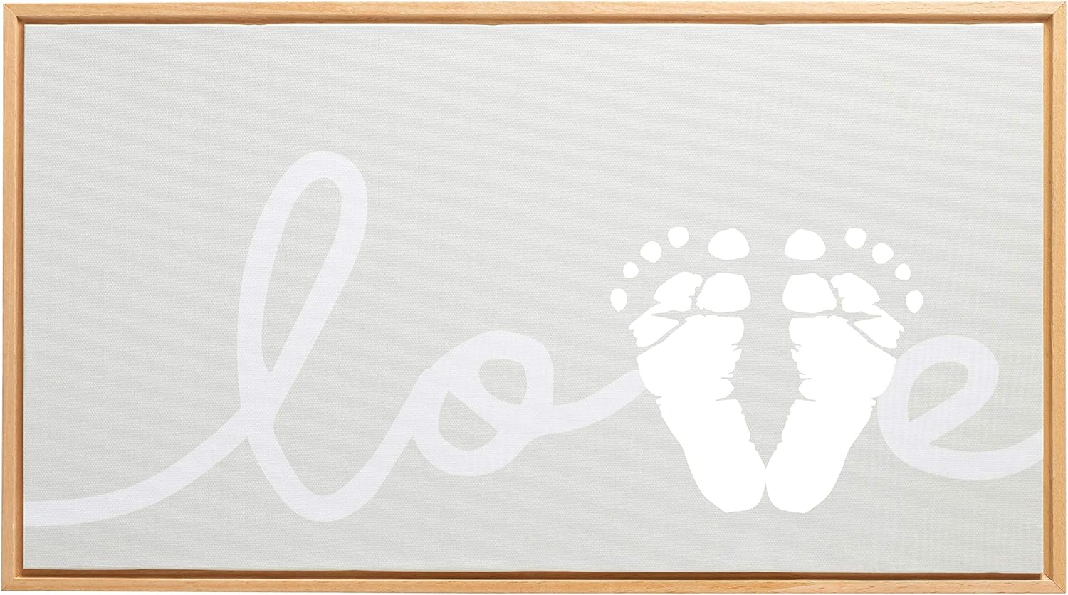Love Framed Print Canvas Grey