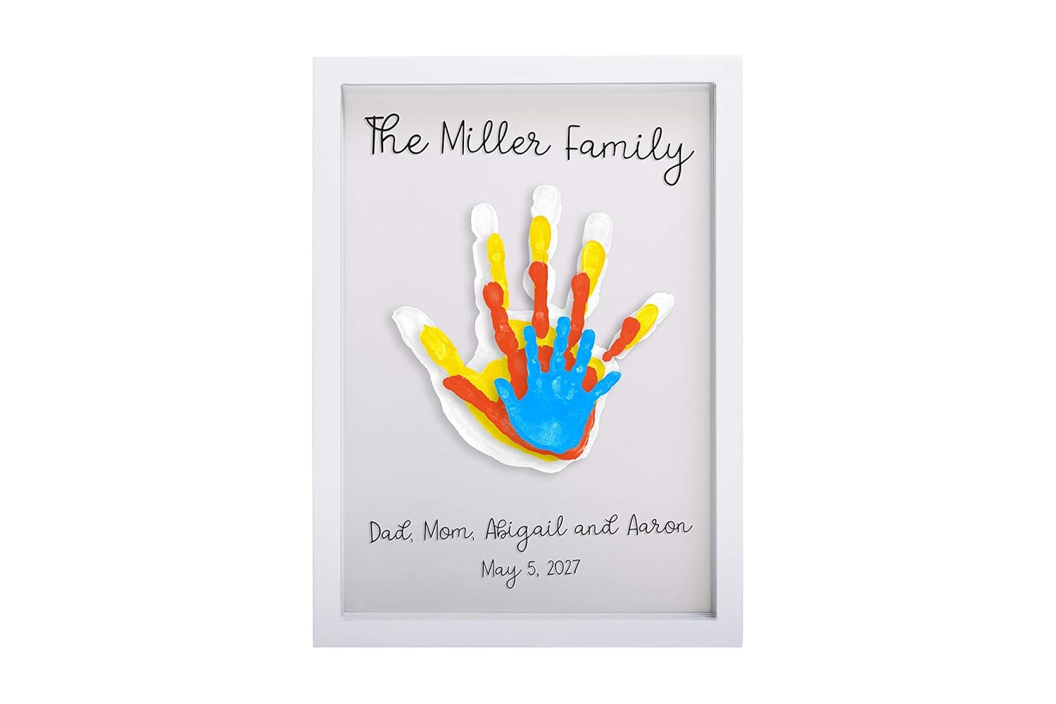Clear family print frame White