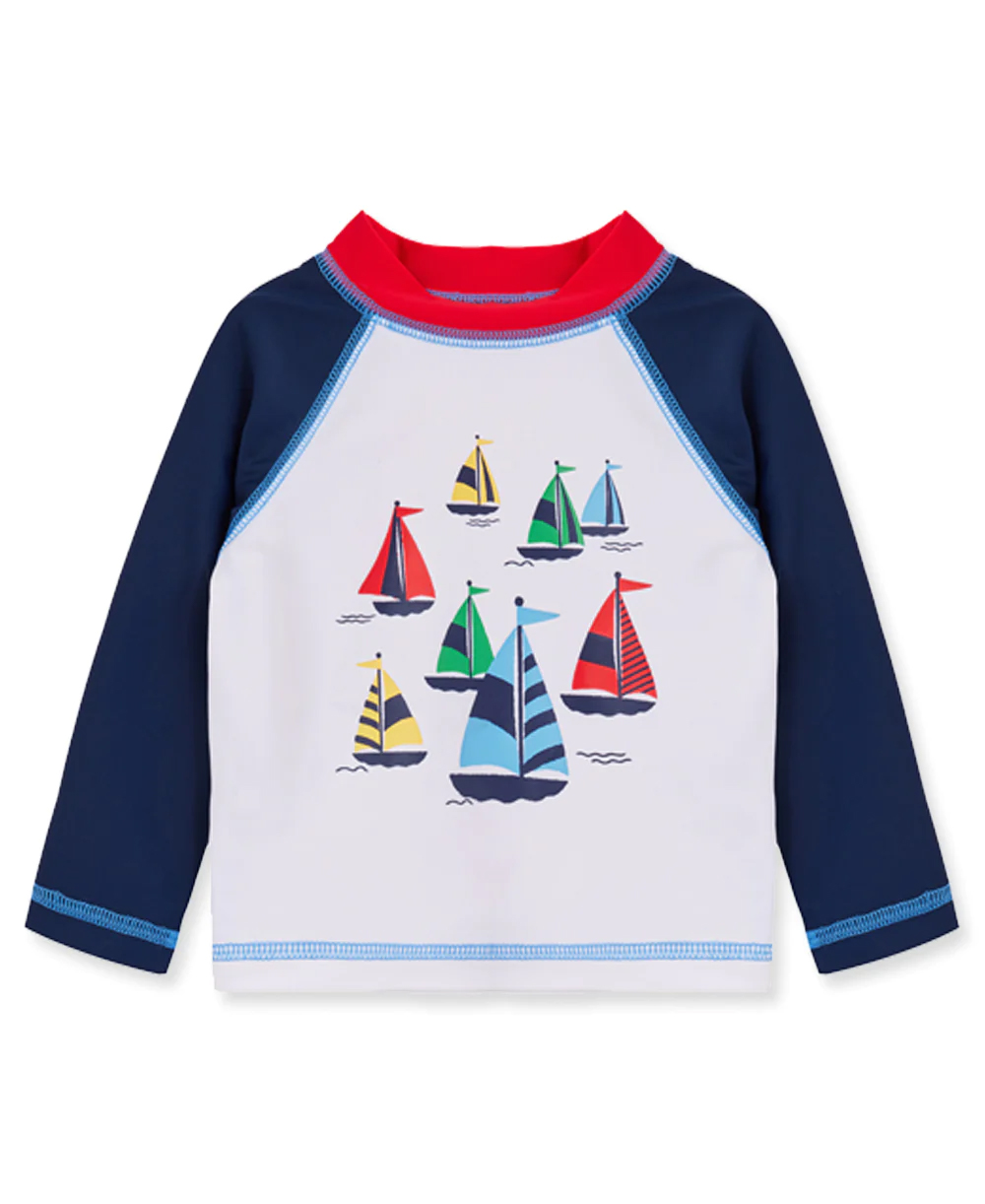 Boat LS Rashguard White/Blue