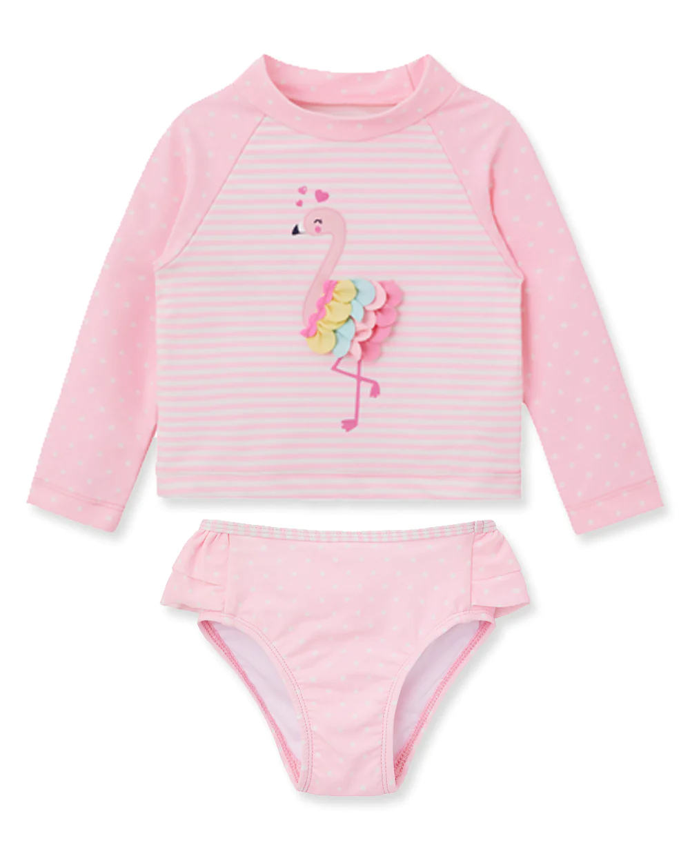 Flamingo 2Pc LS Rashguard Pink