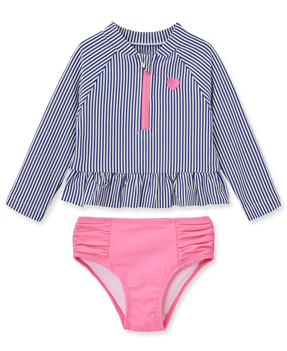 Heart 2Pc LS Rashguard Blue
