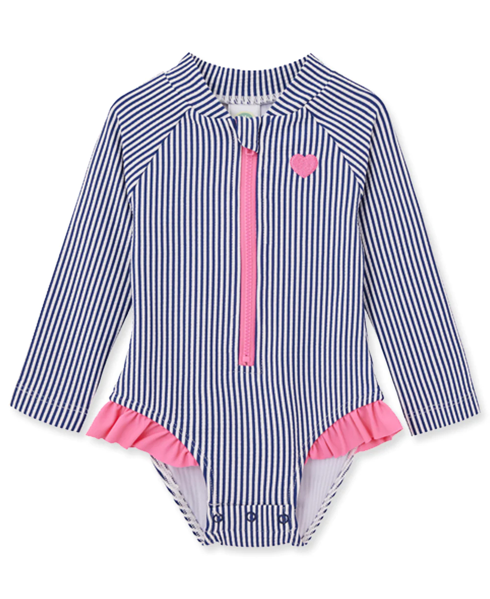 Heart 1PC Rashguard Blue