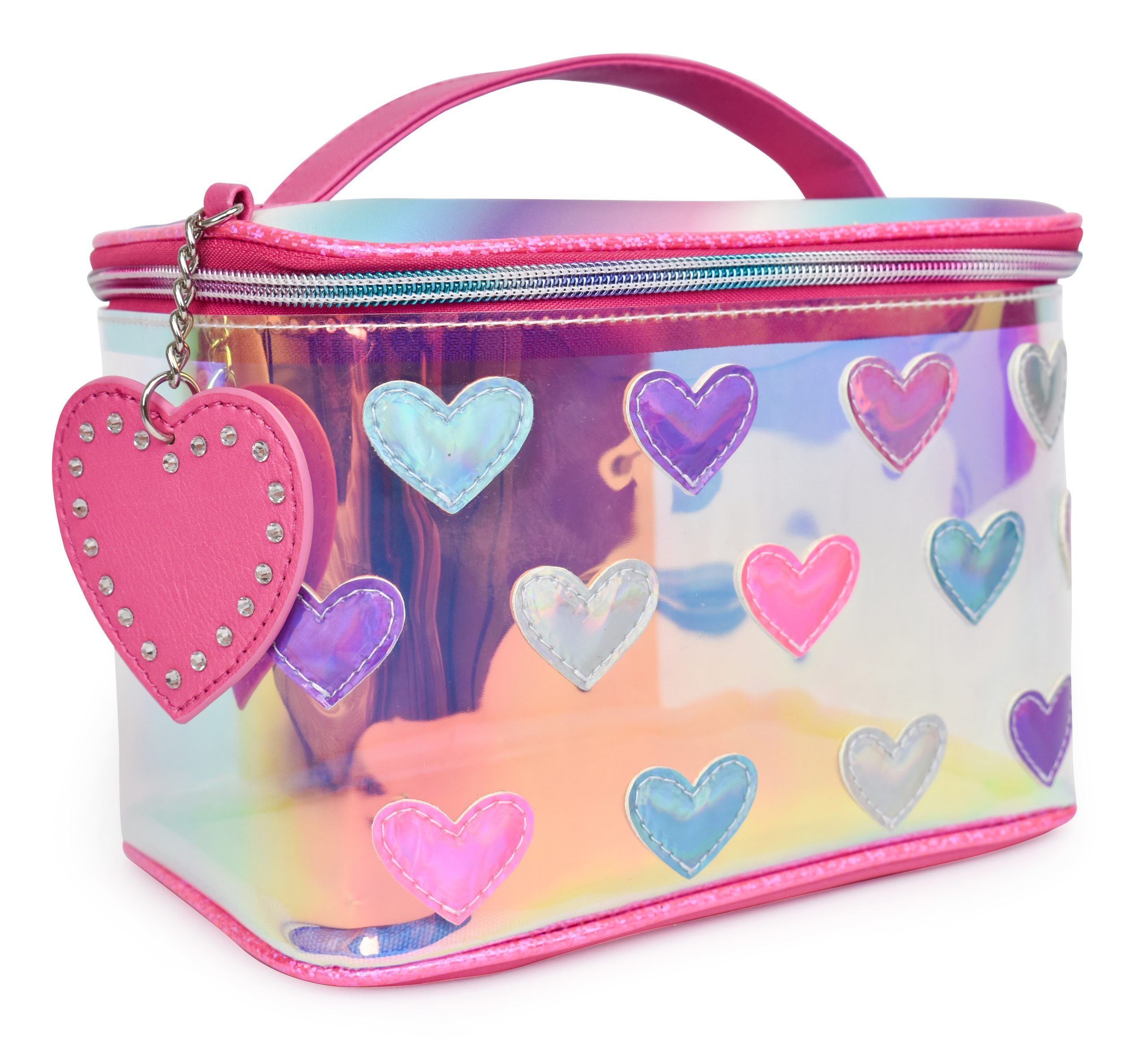 Heart Clear Train Case