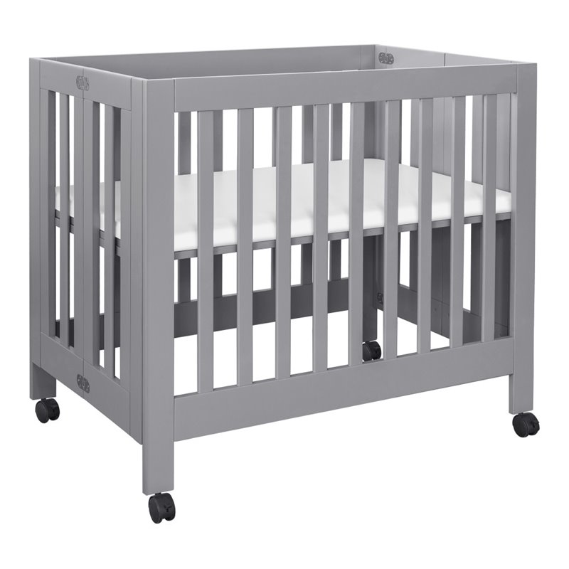 Origami Mini Crib In Grey Finish