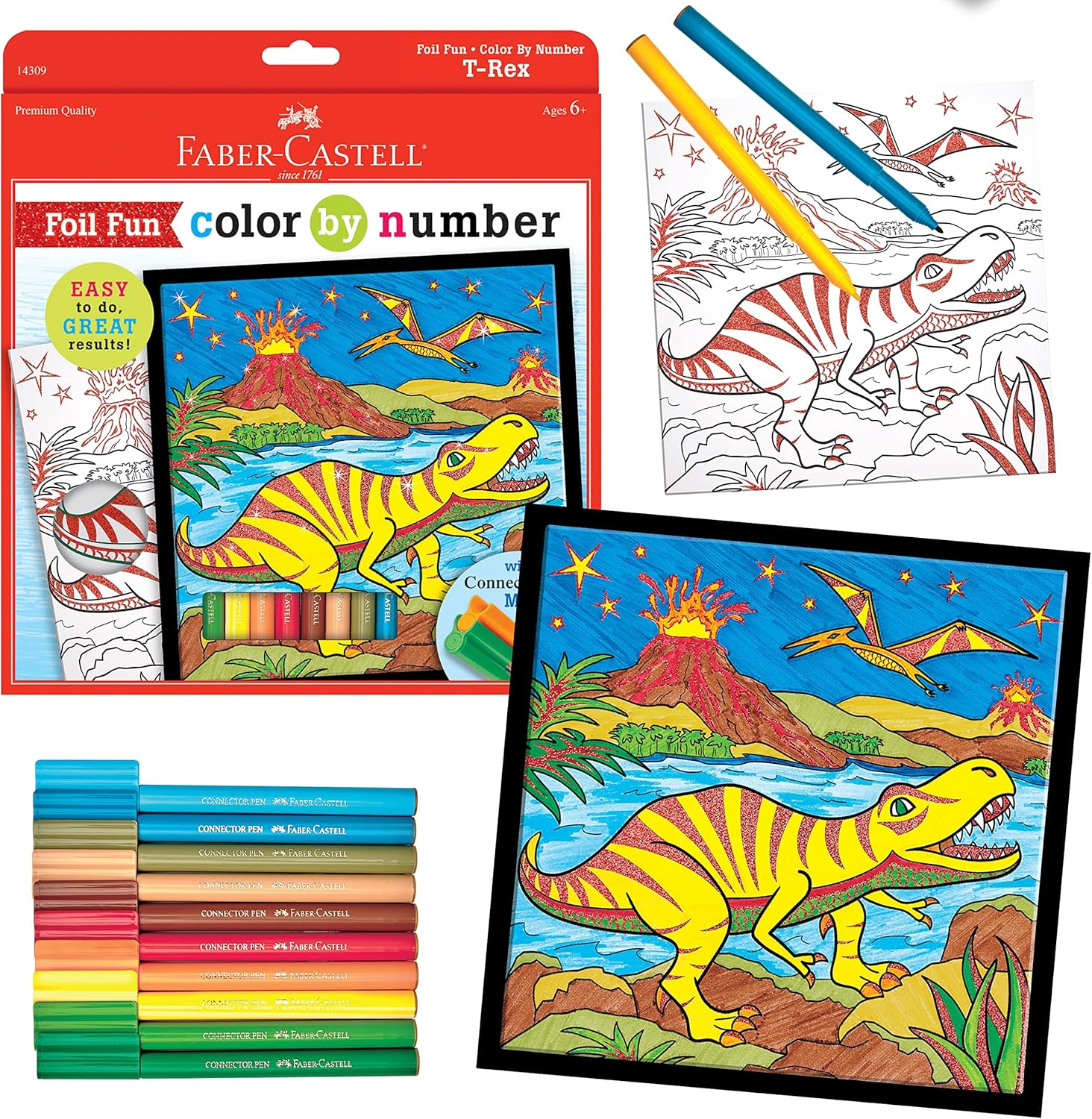 Fun Color By Number T Rex