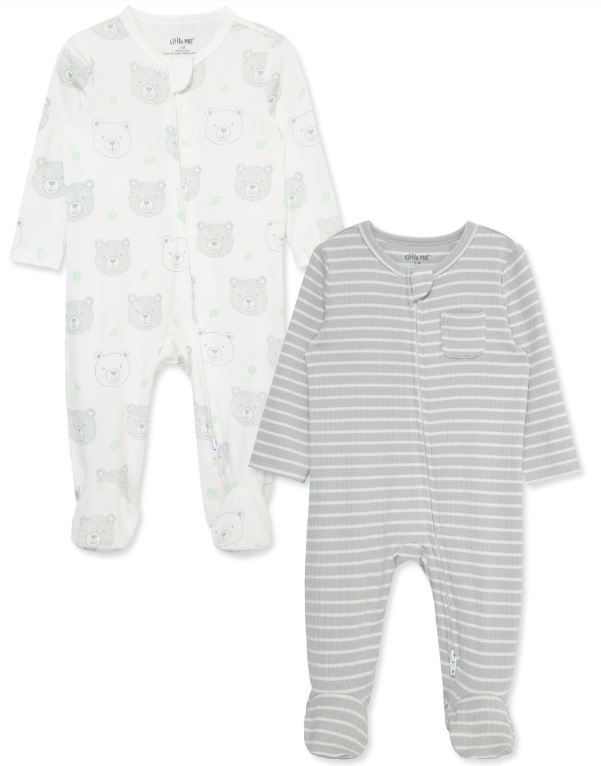 Fuzzy Bears 2pk Footies