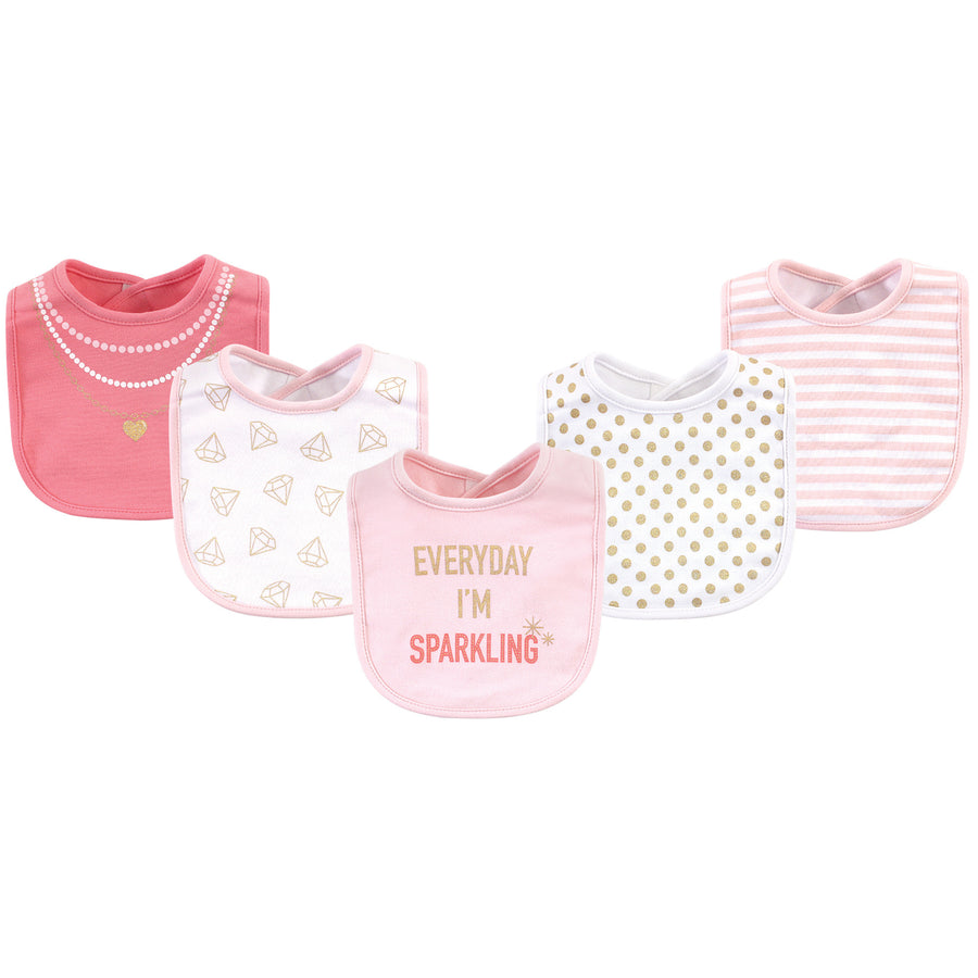5PK BABY BIBS SPARKLING