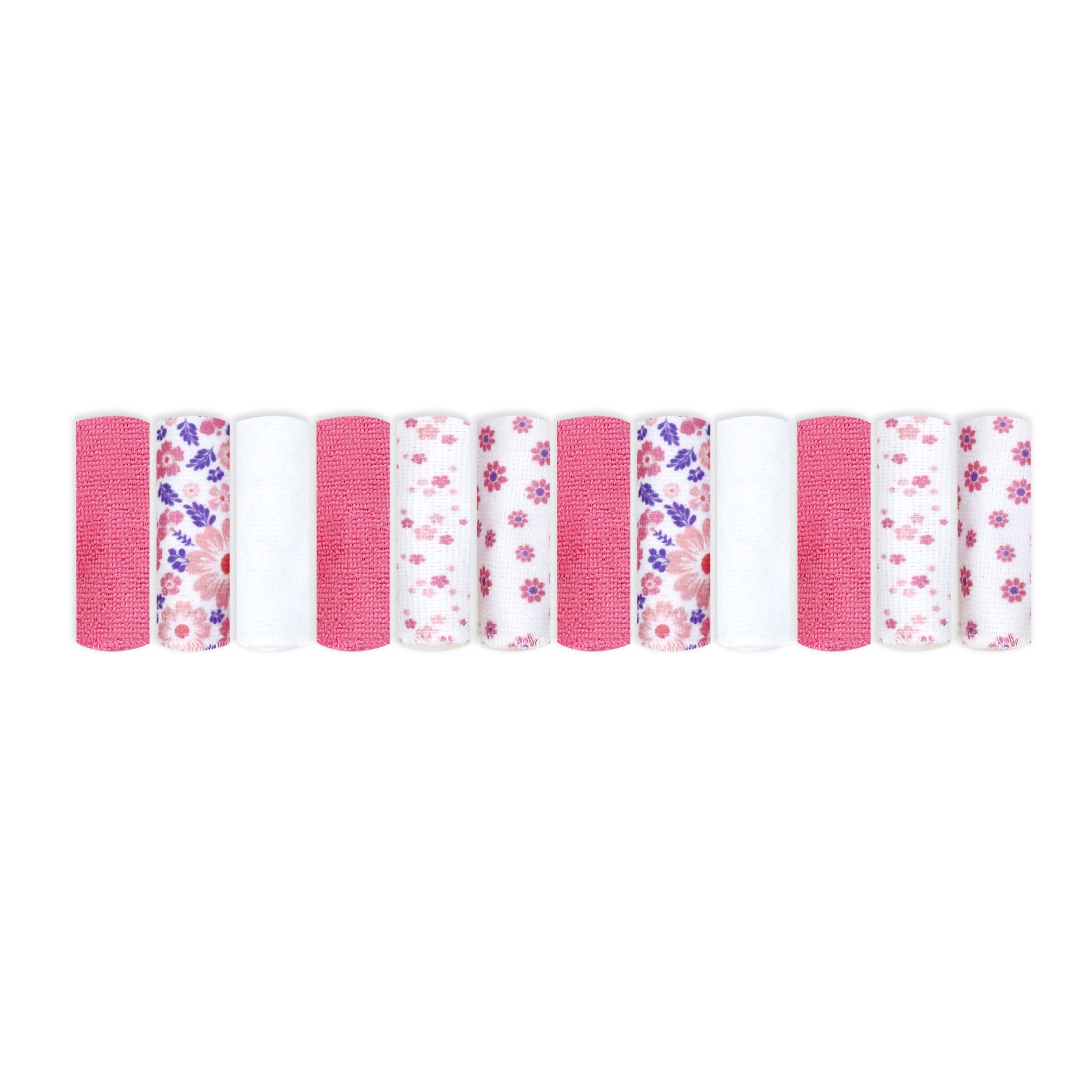 12 PACK WASHCLOTH PINK FLORAL