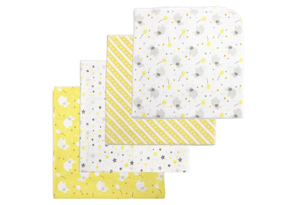 4PK BLANKET YELLOW ELEPHANT