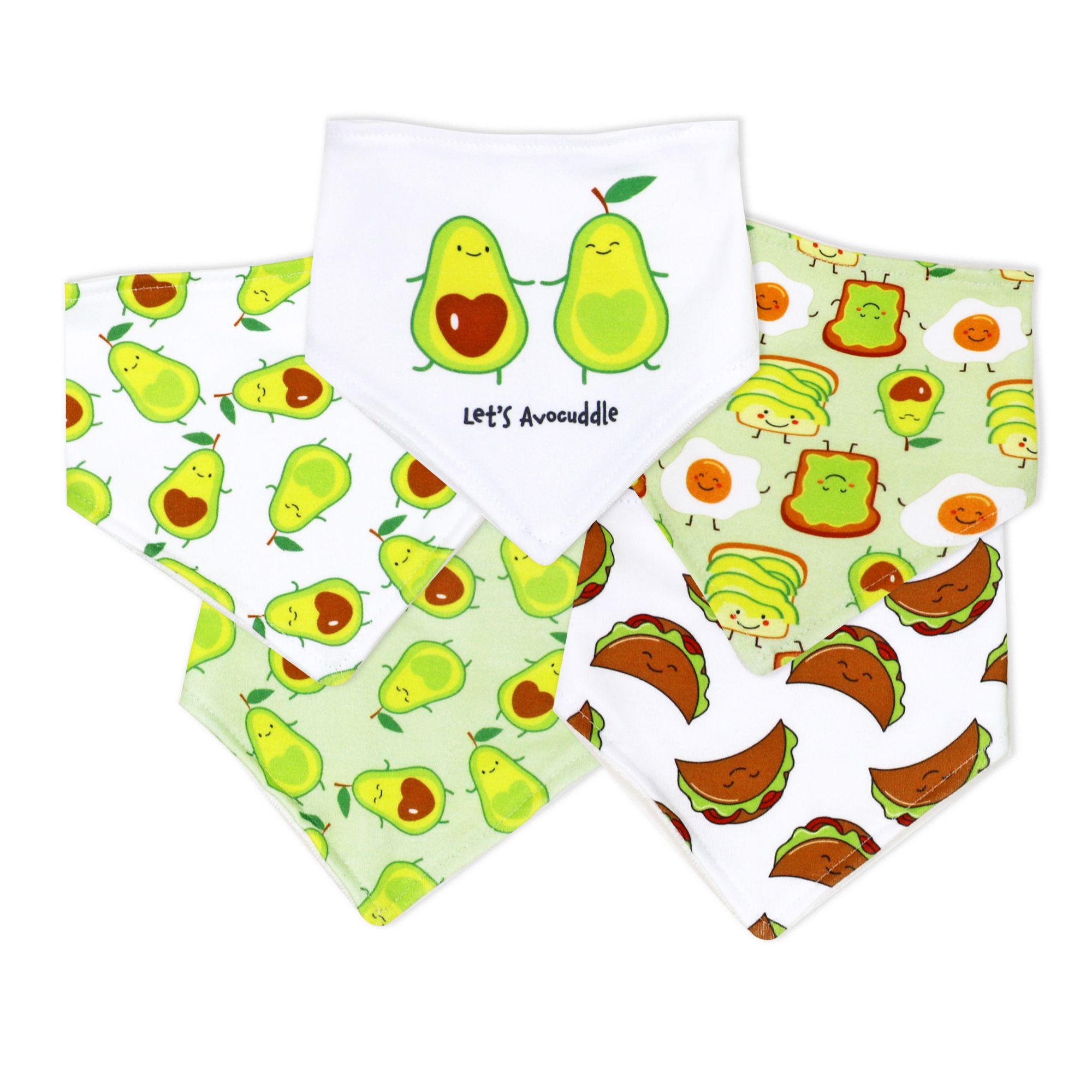 5 PACK BANDANA BIBS   AVOCADO