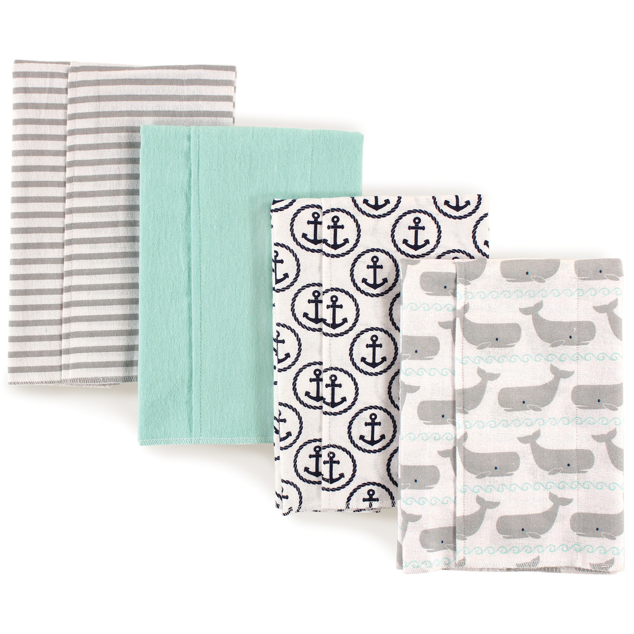 Flannel Burp Cloths 4Pk - Whal