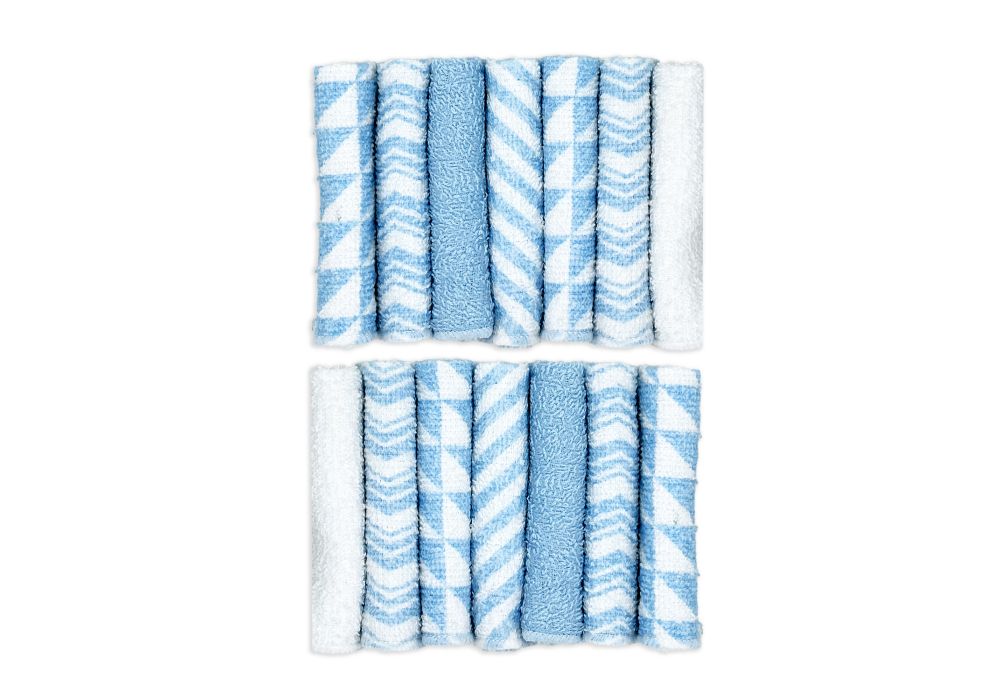16 PK WASHCLOTH  BLUE
