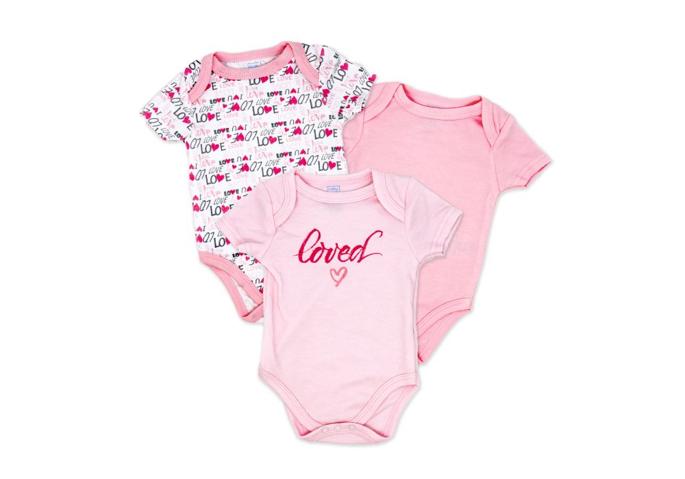 GIRL'S 3 PACK BODYSUIT - LOVED