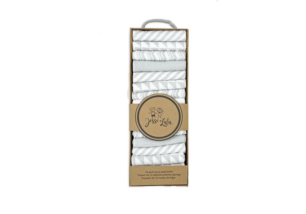 16 PK WASHCLOTH GREY