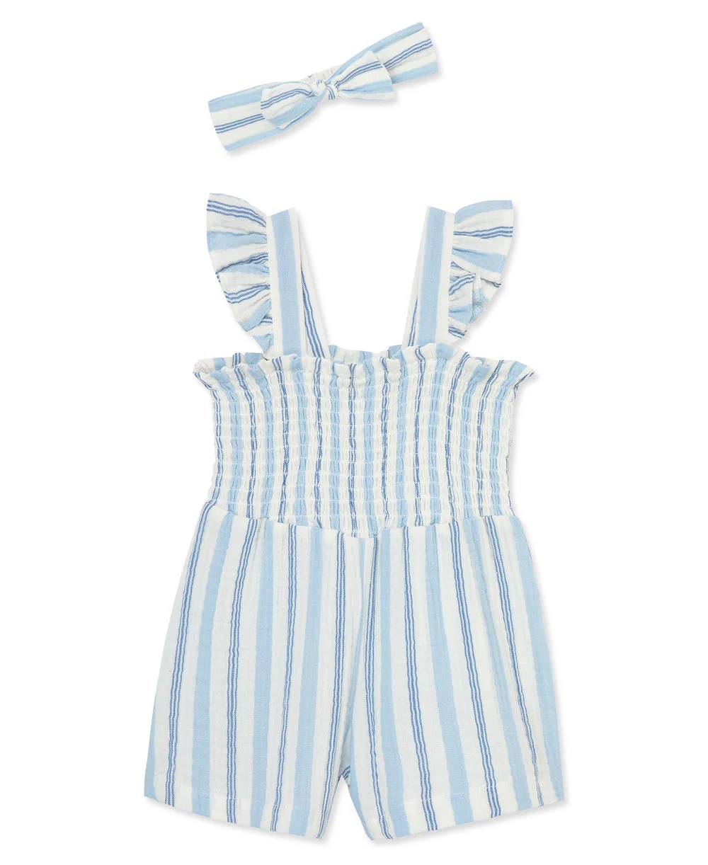 Blue Stripe Gauze Romper