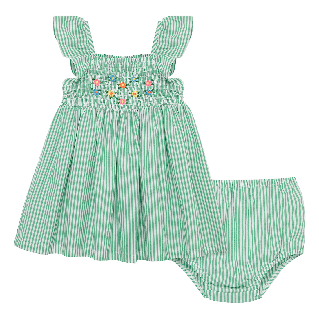 Green Embroidered Sundress
