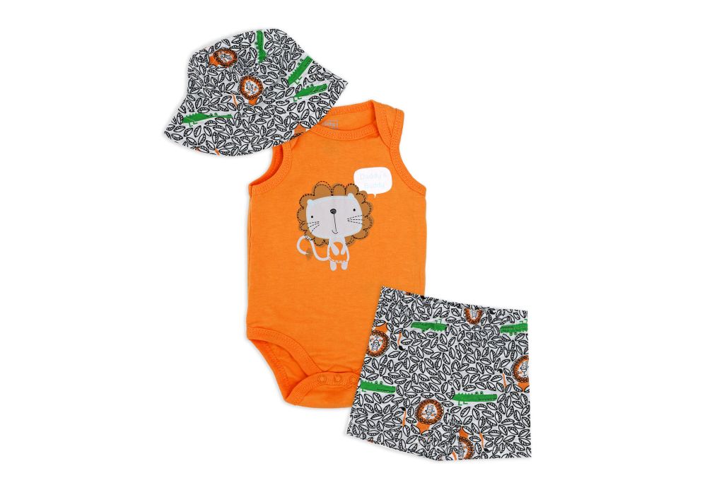BOY'S 3 SUNHAT SET - LION