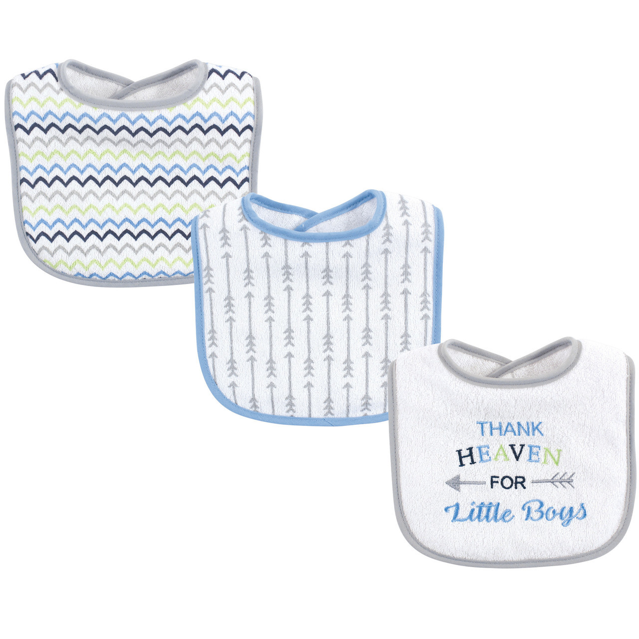Drooler Bib 3pk - Boy Arrow Th