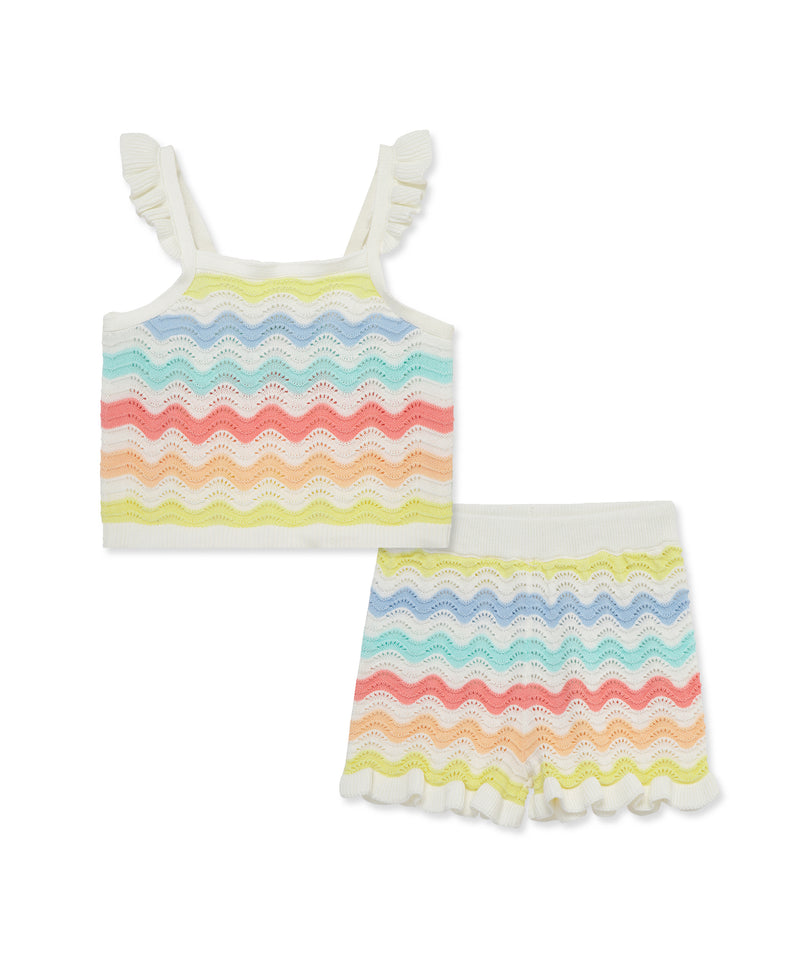 Wavy Pointelle Knit Set