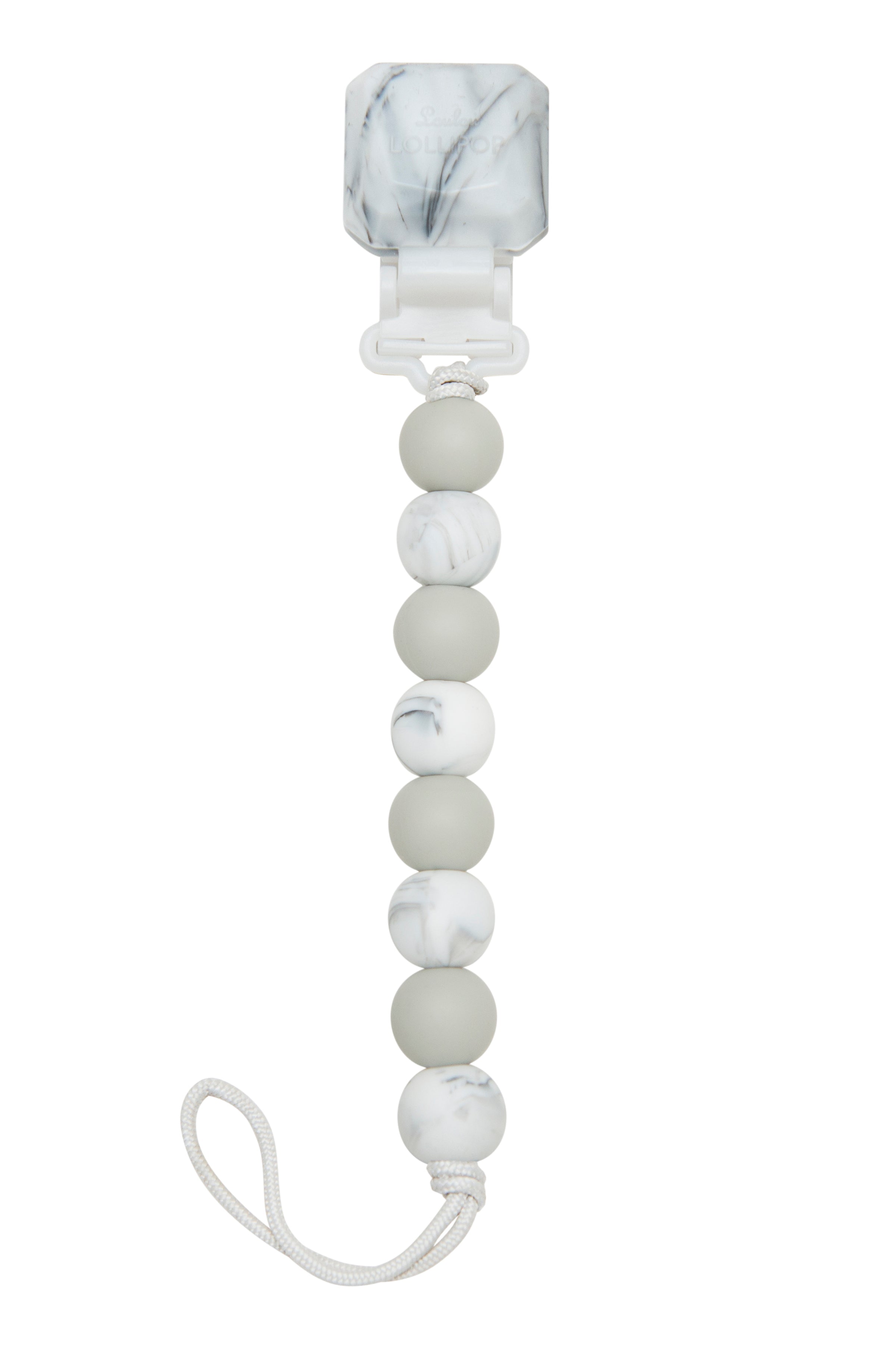 PACIFIER CLIP MARBLE GREY